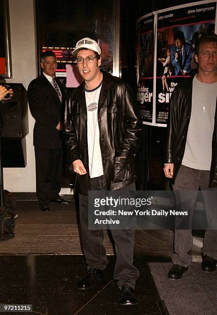 Adam Sandler attending the premiere of his movie "The Wedding Singer" at Sony Lincoln Square.