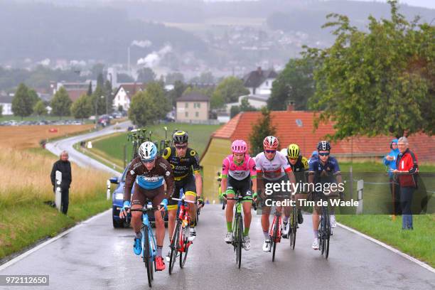 Nans Peters of France and Team AG2R La Mondiale / Paul Ourselin of France and Team Direct Energie / Nathan Brown of The United States and Team EF...