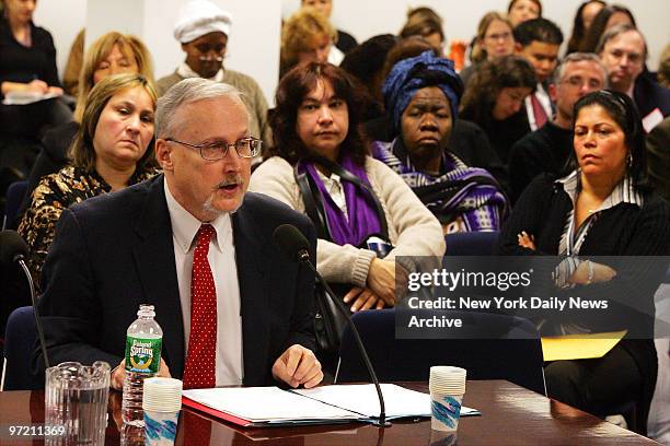 Administration for Children's Services Commissioner John Mattingly testifies before the State Assembly at 250 Broadway during the first of several...