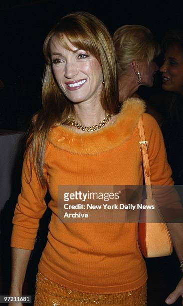 Actress Jane Seymour arrives for the Escada Collection 2001 spring/summer show at Pier 92.