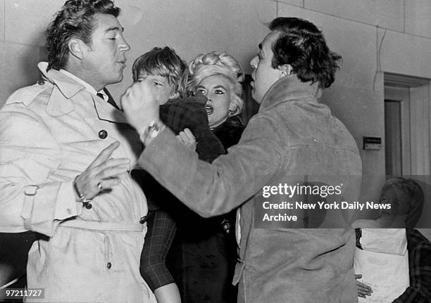 Actress Jayne Mansfield looks on in horror as current husband Matt Cimber attempts to take 4-year-old Zoltan from Mansfield's former husband, Mickey...