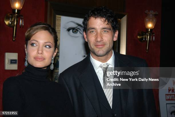 Angelina Jolie and Clive Owen arrive at the Ziegfeld Theatre for the premiere of "Beyond Borders." The screening of the film, which stars Jolie and...