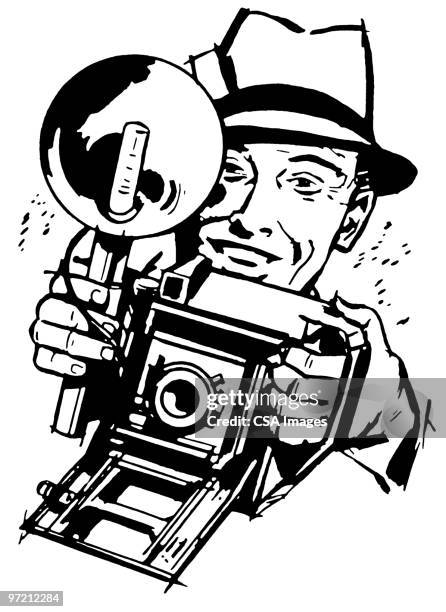 stockillustraties, clipart, cartoons en iconen met photographer - videographer