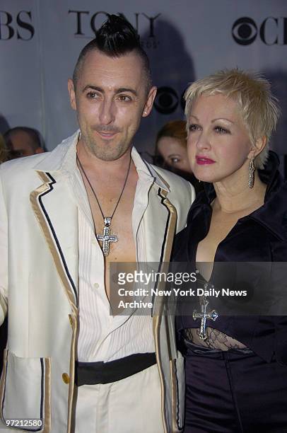 Alan Cumming and Cyndi Lauper arrive at Radio City Music Hall for the 60th annual Tony Awards.