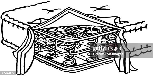 bed - bouncing stock illustrations