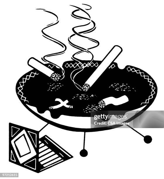 ilustrações de stock, clip art, desenhos animados e ícones de ashtray - beata de cigarro