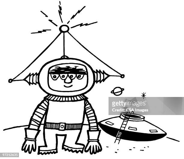 space man - space suit stock-grafiken, -clipart, -cartoons und -symbole