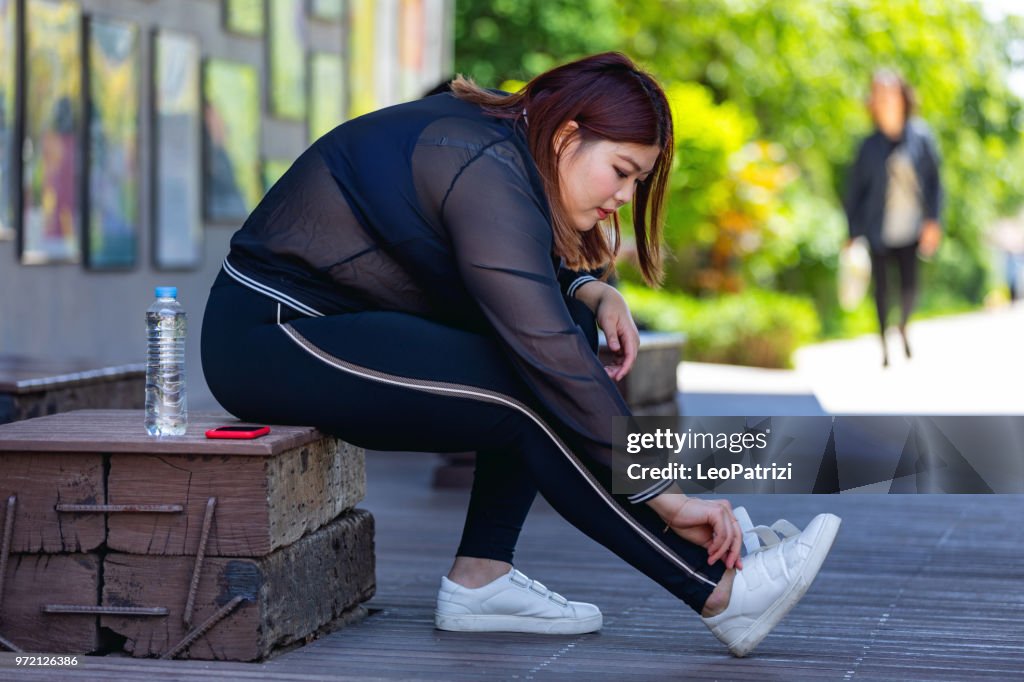 Korean woman jogging at the park in Seoul - Hongdae