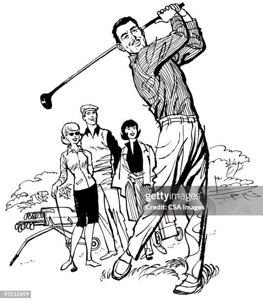 golf - golf course illustration stock illustrations