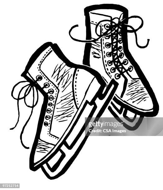 ilustraciones, imágenes clip art, dibujos animados e iconos de stock de ice skates - ice skating pair