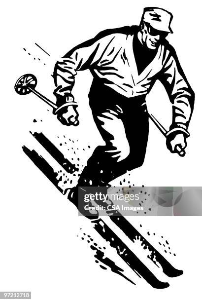 skiing - professional sportsperson stock illustrations