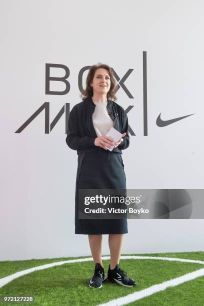 Olga Koroleva, Marketing Director of Nike Russia presents the opening of Box MSK at Gorky Park on June 12, 2018 in Moscow, Russia. Brazil football...