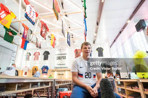 Andrey Arshavin attends the opening of Box MSK at Gorky Park on June 12, 2018 in Moscow, Russia. Brazil football icon Ronaldo and Russia legend...