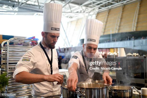 Zlatko Novak of Croatia cooks during the Europe 2018 Bocuse d'Or International culinary competition. Best ten teams will access to the world final in...