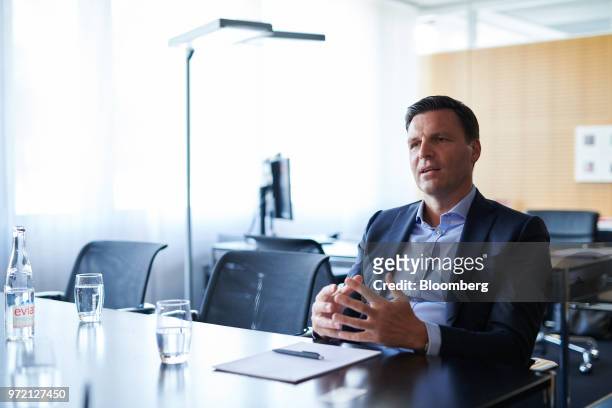 Stefan Brandl, chief executive officer of EBM-Papst GmbH, speaks during an interview at the company's headquarters in Mulfingen, Germany, on Tuesday,...