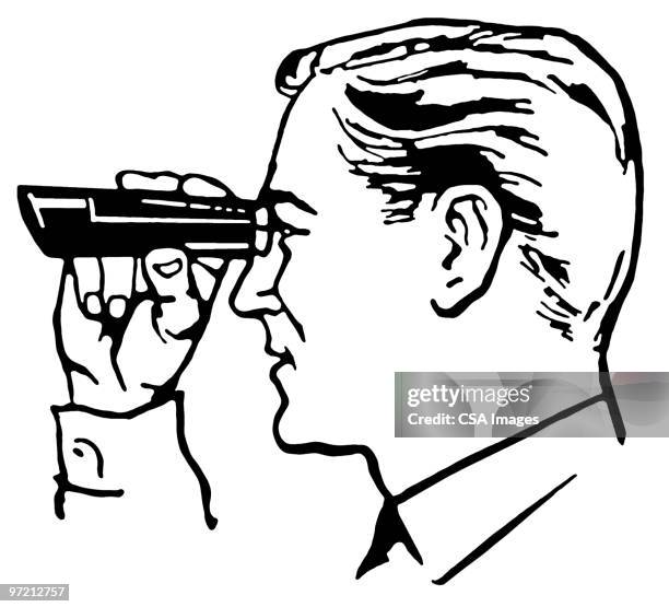 binoculars - binoculars illustration stock illustrations