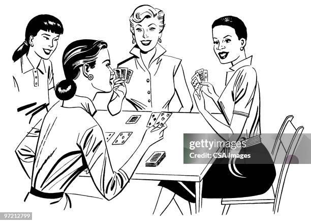 card game - playing cards table stock illustrations