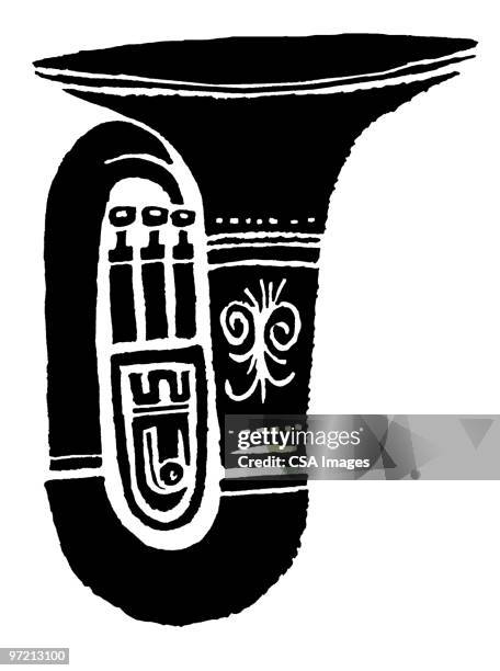 tuba - brass stock illustrations
