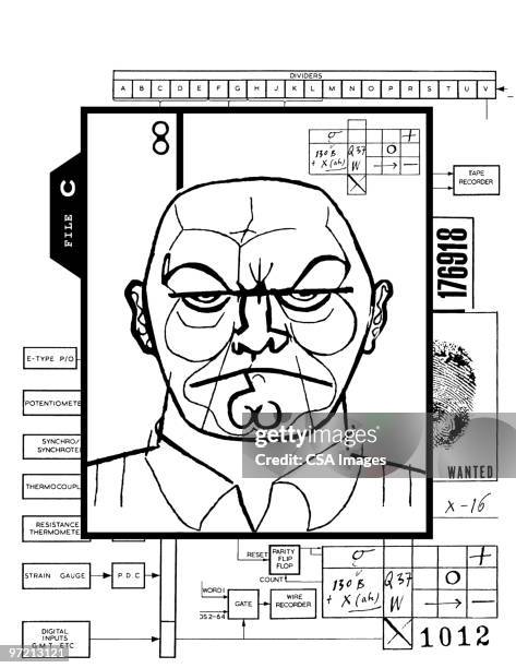 Suspect File Design Ilustraciones, imágenes clip art, dibujos animados e iconos de stock de ...