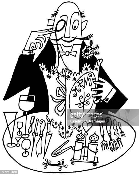 table for one - senior dining stock illustrations