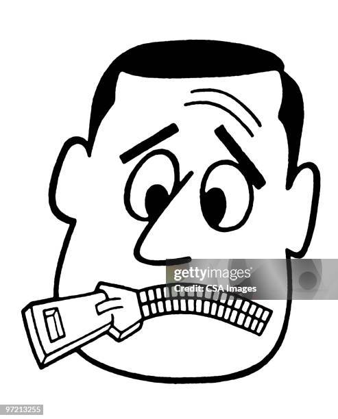 shut up - mouth zipped stock illustrations
