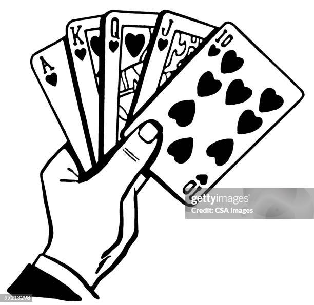 poker hand - royal flush stock-grafiken, -clipart, -cartoons und -symbole