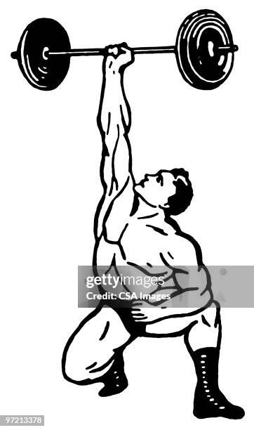 ilustraciones, imágenes clip art, dibujos animados e iconos de stock de strongman - entrenamiento con pesas