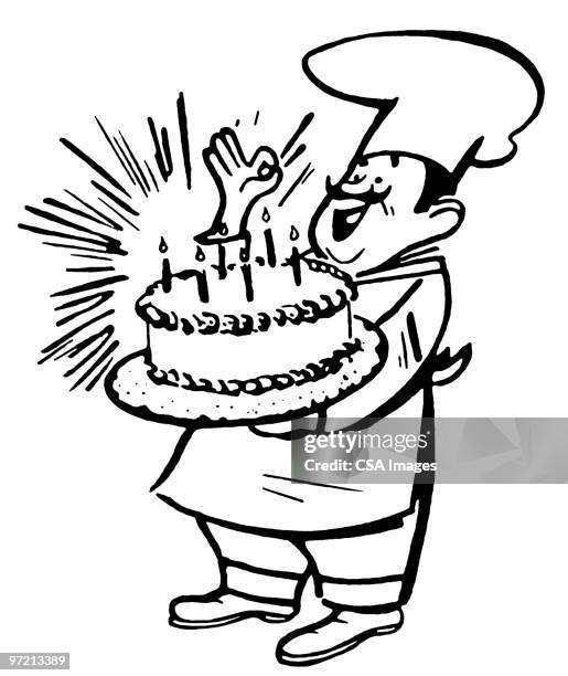 baker - surprise birthday party stock illustrations