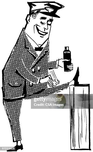 delivery man - man doing laundry stock illustrations