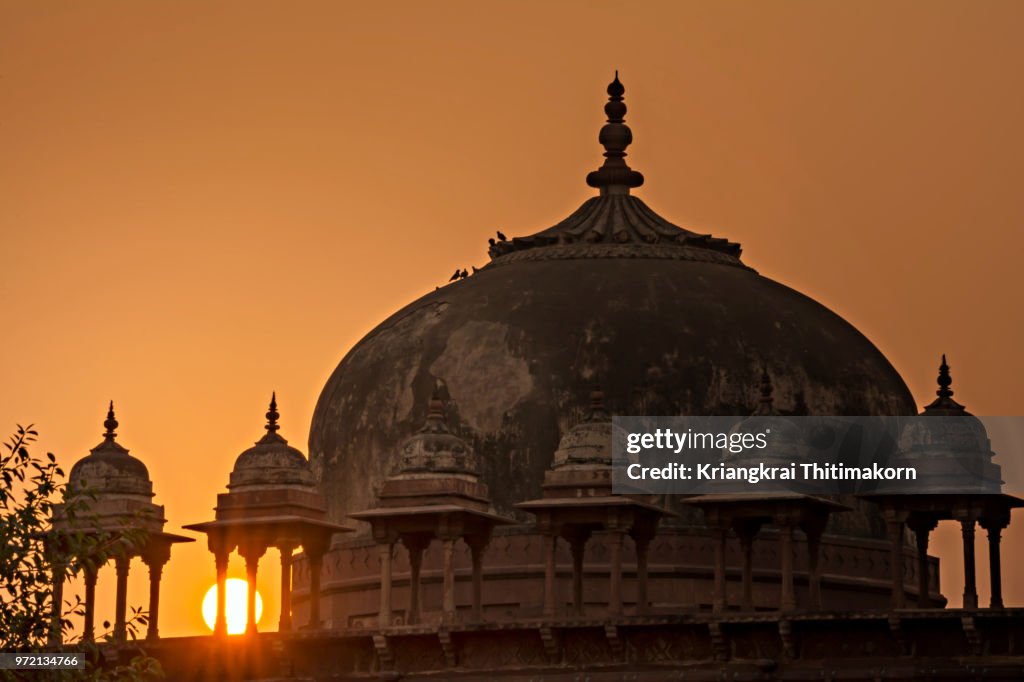 Sunset at Jama Masjid, Agra, India.