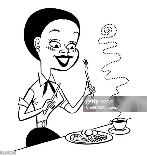 ilustraciones, imágenes clip art, dibujos animados e iconos de stock de breakfast - oler comida