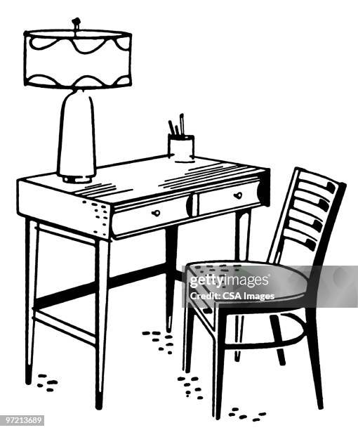 furniture - empty office table stock illustrations