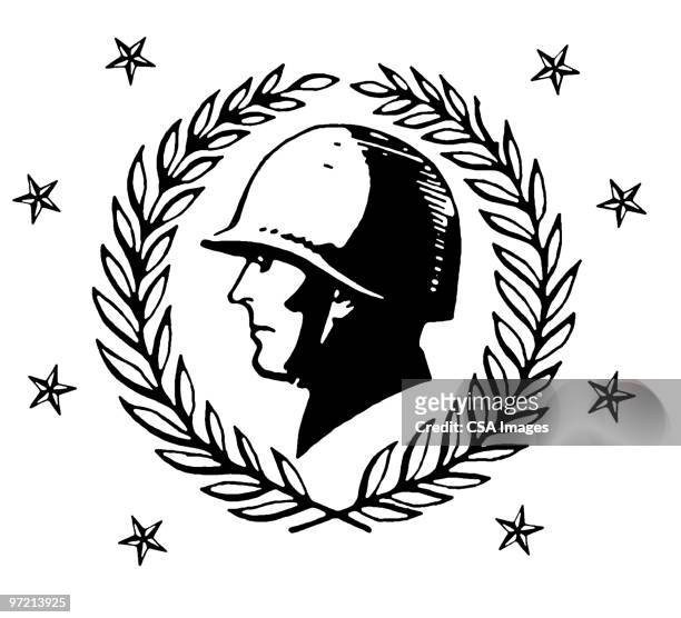 ilustrações, clipart, desenhos animados e ícones de soldier - army helmet
