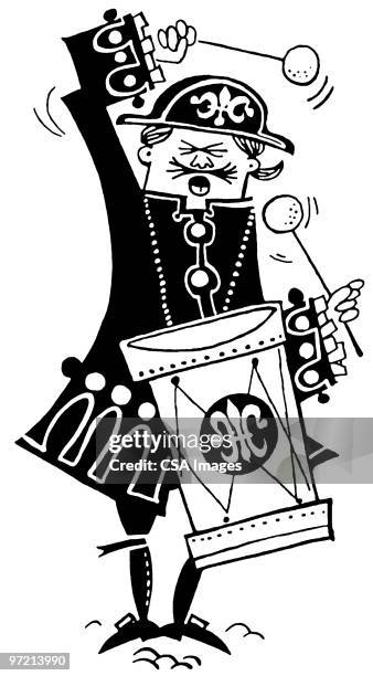 drummer - marching drum stock illustrations