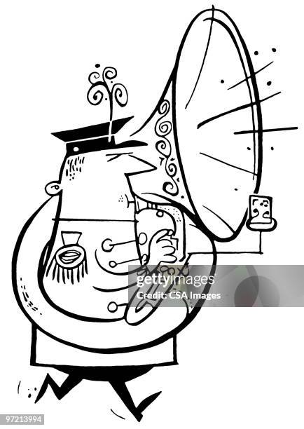 trombonist - tuba stock illustrations