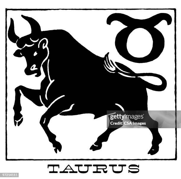 stockillustraties, clipart, cartoons en iconen met taurus - astrologisch teken