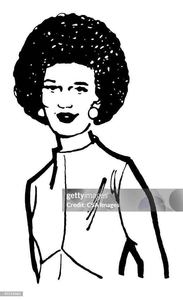 Woman with Afro in Nehru Jacket