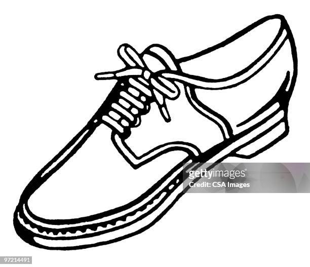 men's dress shoe - shoelace stock-grafiken, -clipart, -cartoons und -symbole