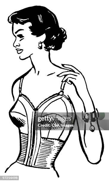 woman posing - women in girdles stock illustrations