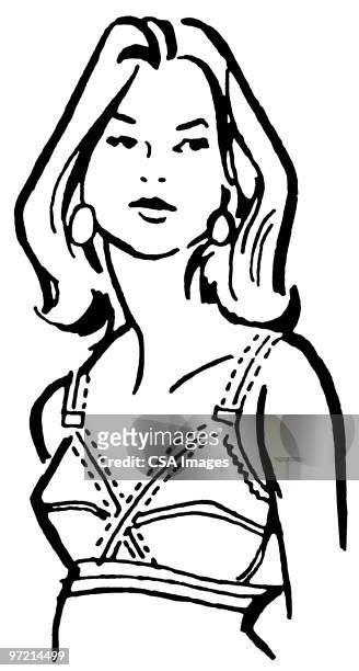woman in bra - ランジェリー点のイラスト素材／クリップアート素材／マンガ素材／アイコン素材