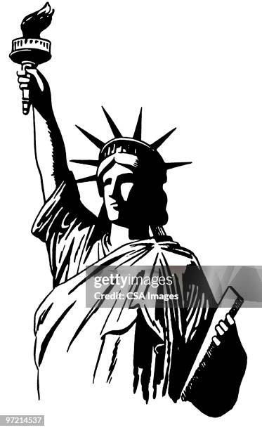 statue of liberty - statue stock illustrations