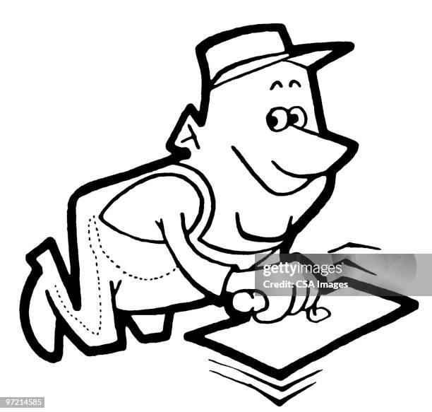 bricklayer - character builder stock illustrations