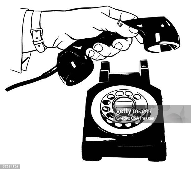 rotary phone - telephone dial stock illustrations