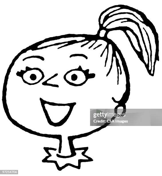 smiling woman - ponytail stock illustrations