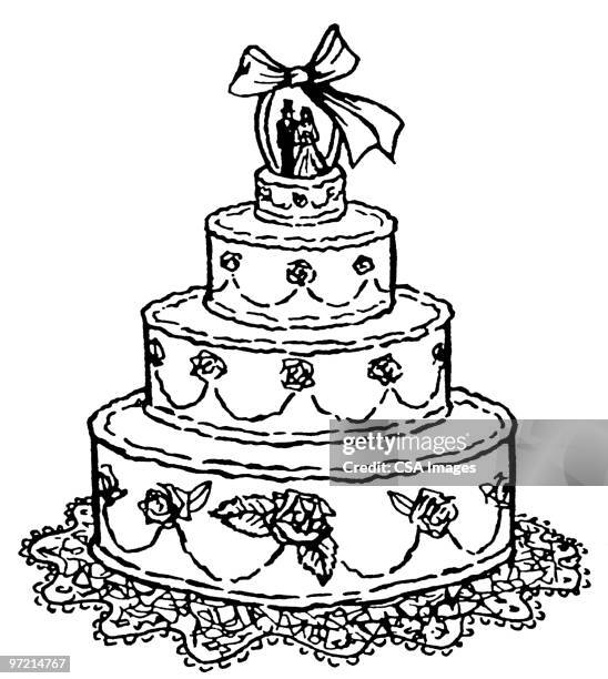 illustrazioni stock, clip art, cartoni animati e icone di tendenza di wedding cake - wedding cake