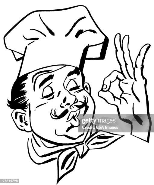 chef - one mature man only stock illustrations