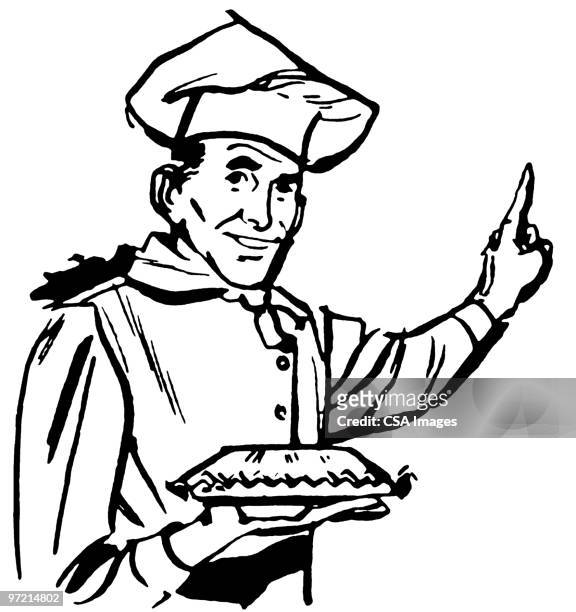 pastry chef - dessert pie stock illustrations