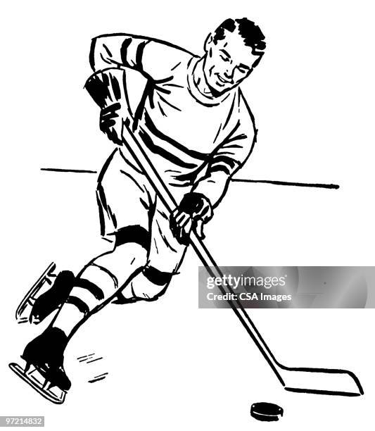 hockey player - winter exercise stock illustrations