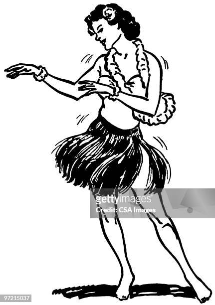 hula girl - hula dancing stock illustrations