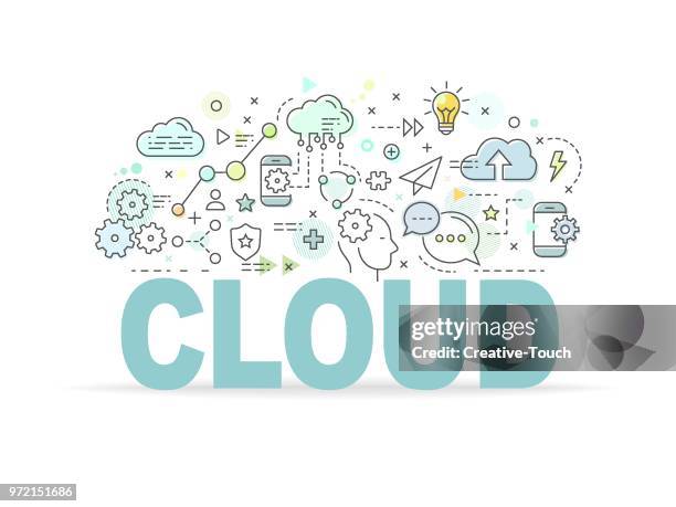 cloud - cloud implementation stock illustrations